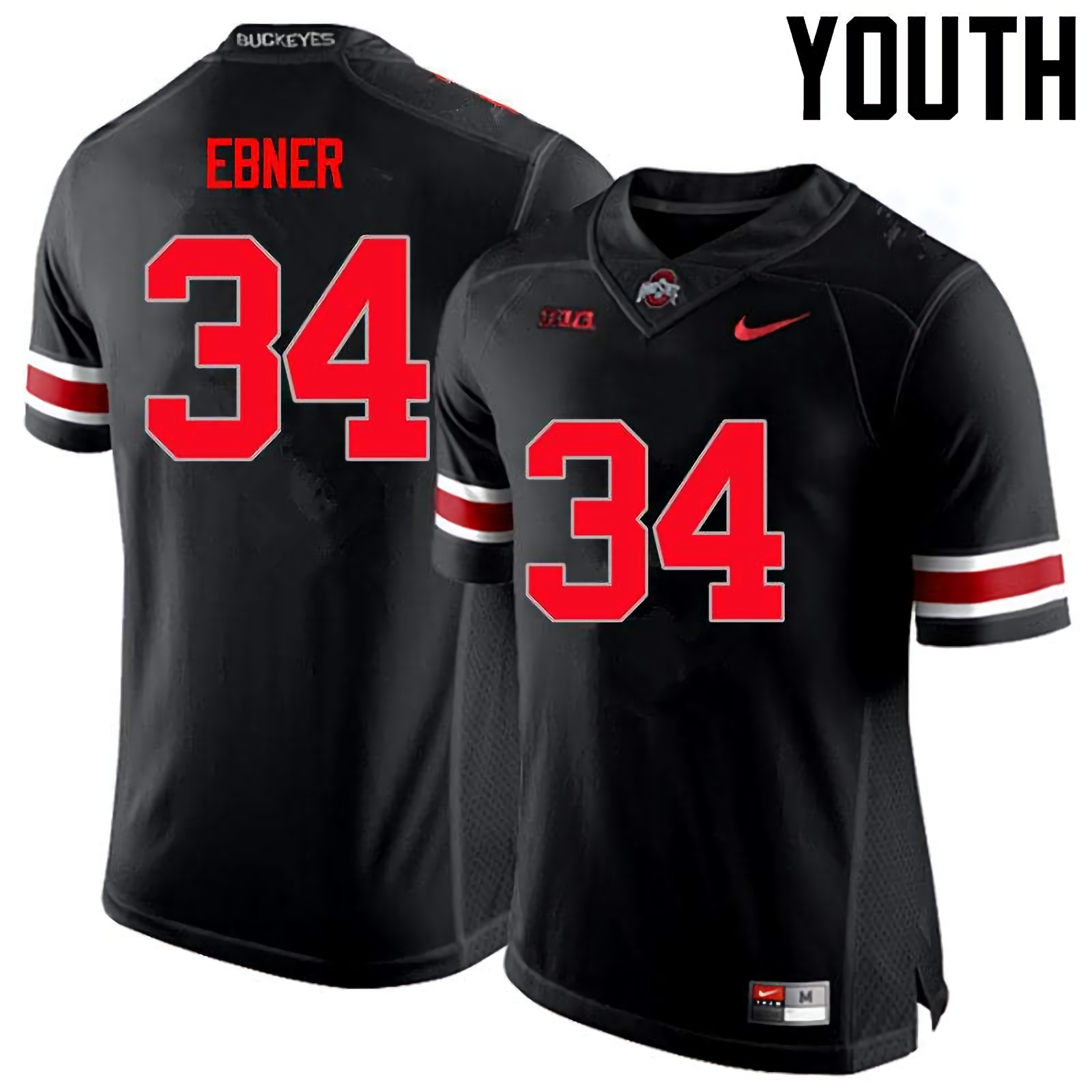 Nate Ebner Ohio State Buckeyes Youth NCAA #34 Nike Black Limited College Stitched Football Jersey ATA7056EV